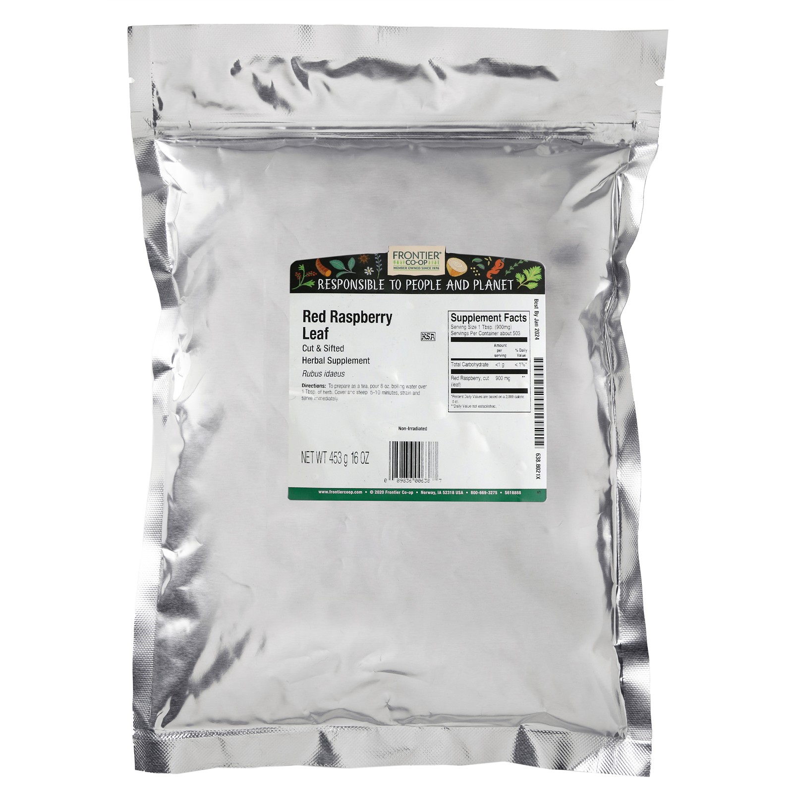 Cut & Sifted Red Raspberry Leaf, 16 oz (453 g)