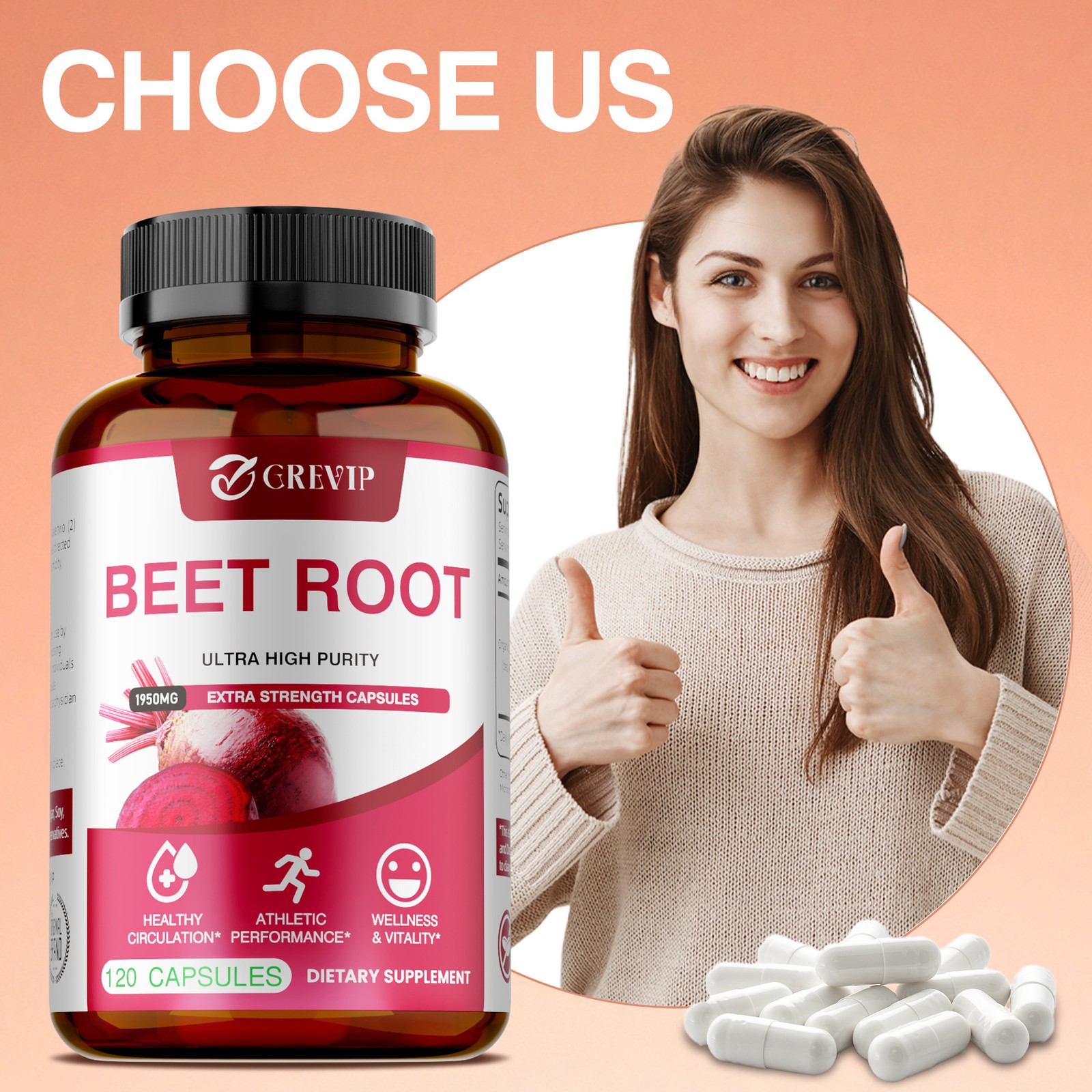 Beet Root 240pcs – Blood Pressure Support, Heart Health, Improves Circulation