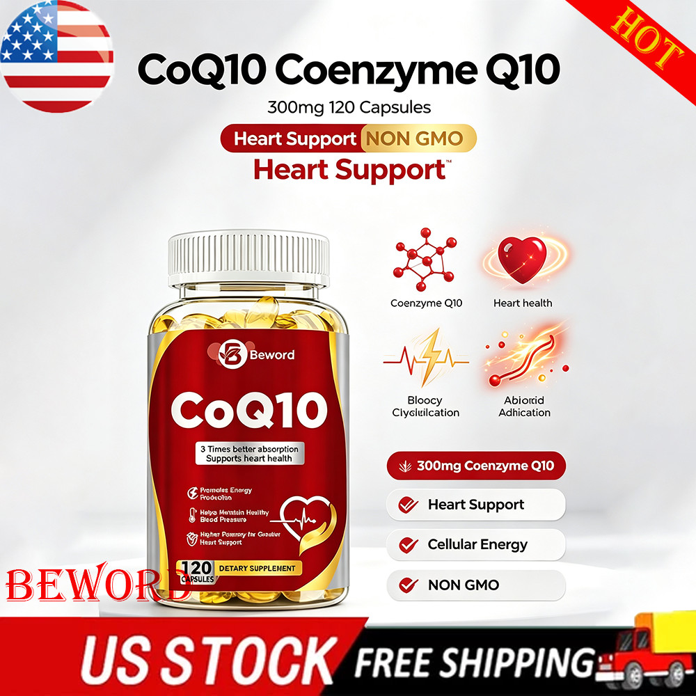 CoQ10 Coenzyme Q10 300mg 120 Capsules Heart Support NON GMO.