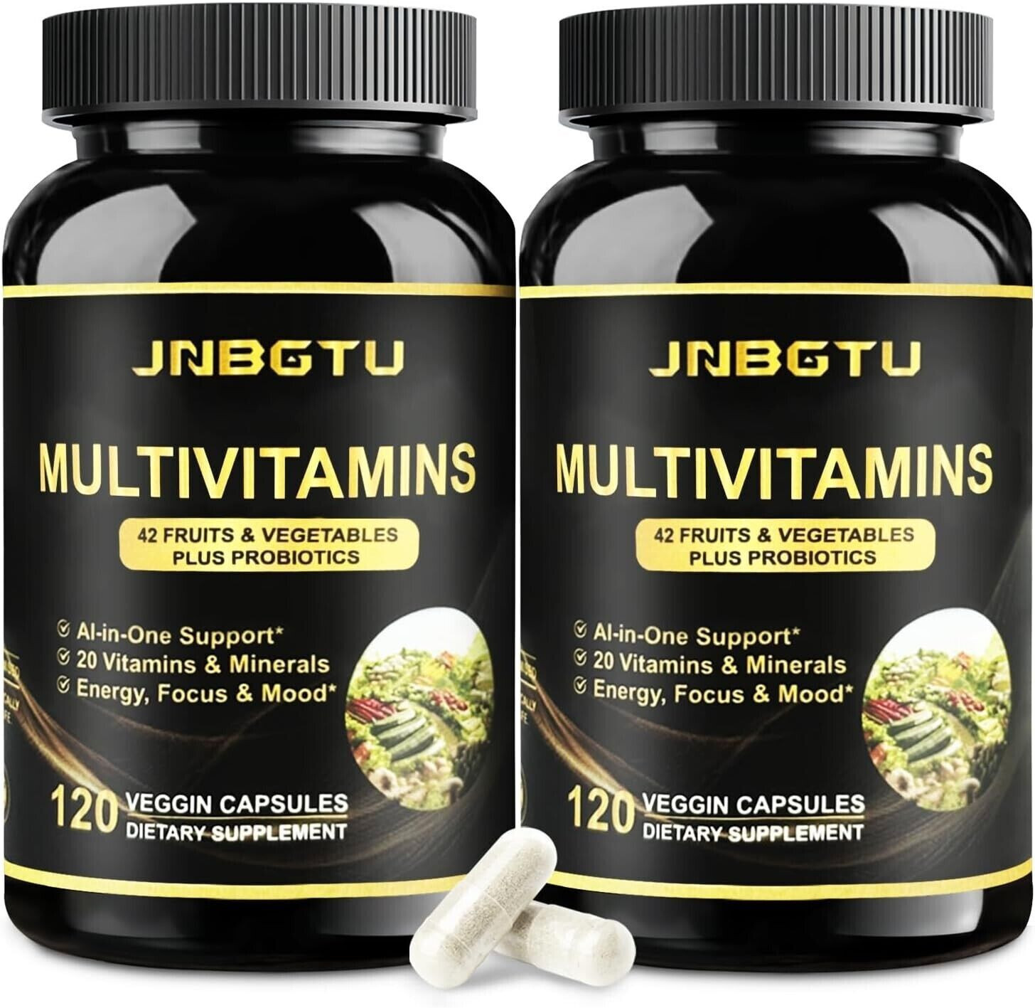jnbgtu multivitamins 480 capsules vegan dietary supplement probiotics 4 Bottles