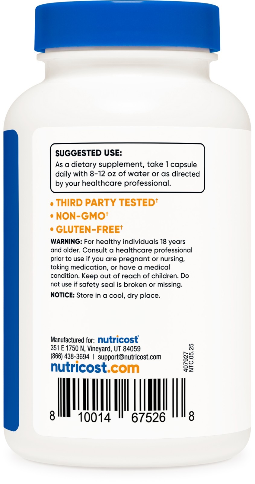 Nutricost Biotin (Vitamin B7) 10,000mcg (10mg), 240 Capsules