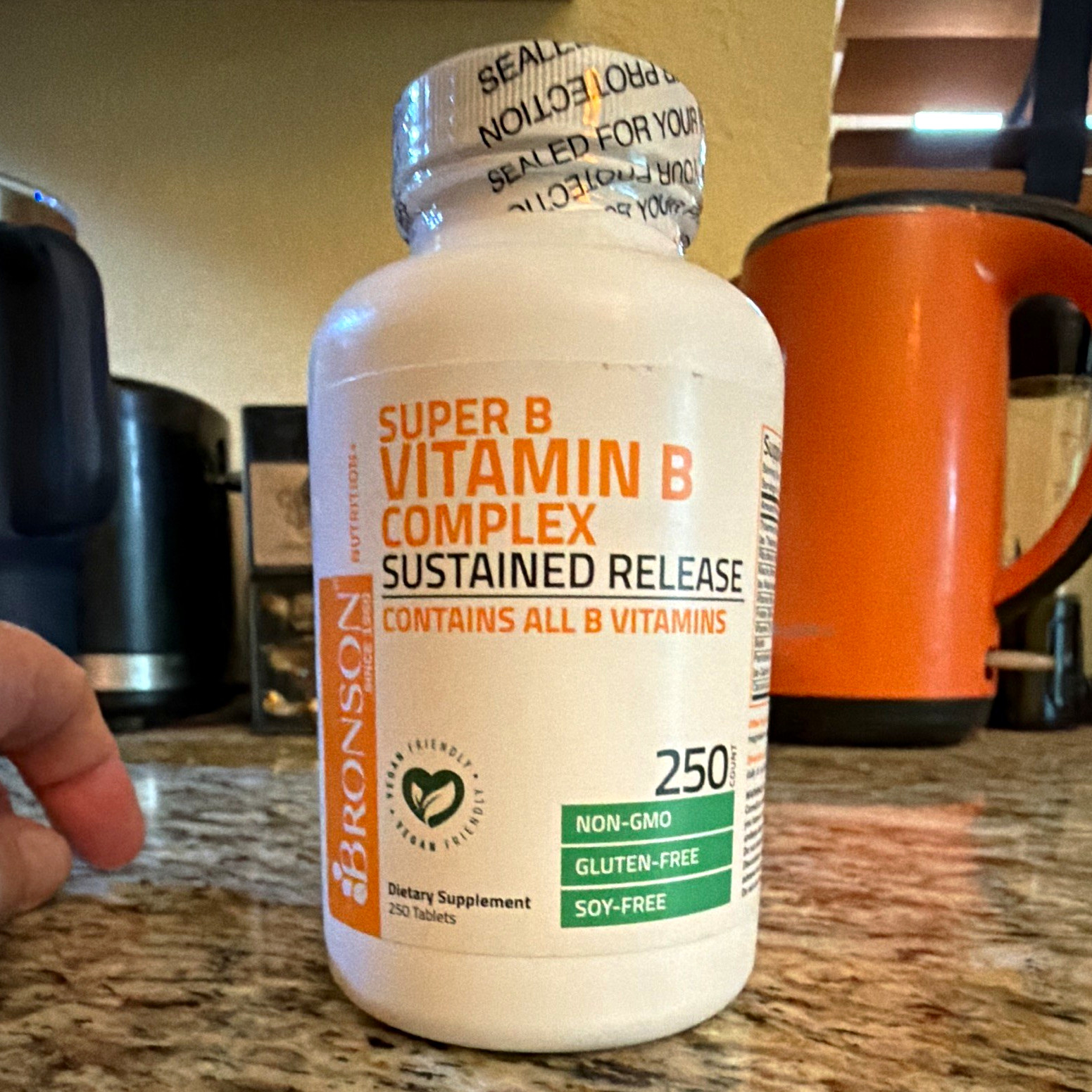 Bronson Super B Vitamin B Complex Sustained Release 250 Tablets Non-GMO