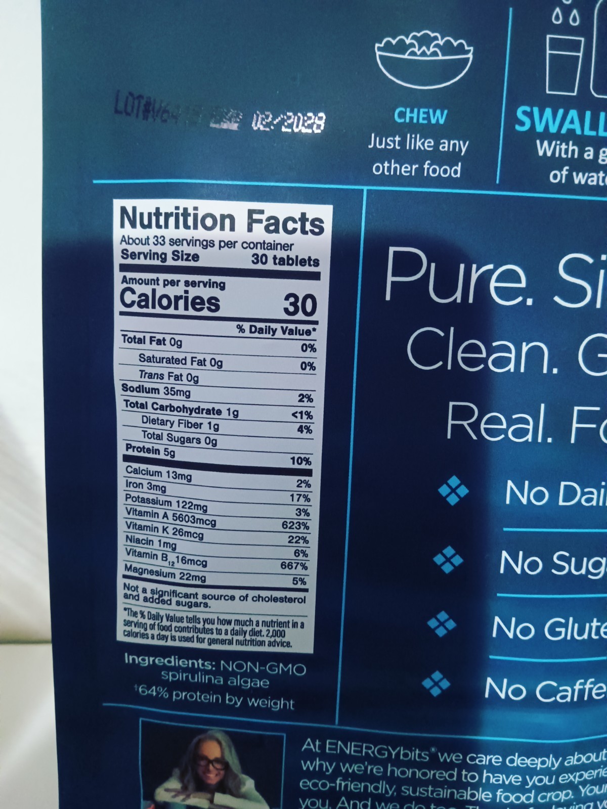 energybits Focus Fitness Ernergy Bits Spirulina Tablets