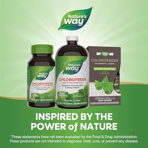 Nature’s Way Chlorofresh, Liquid Chlorophyll, Healthy Skin & Body Detox 16 Fl Oz