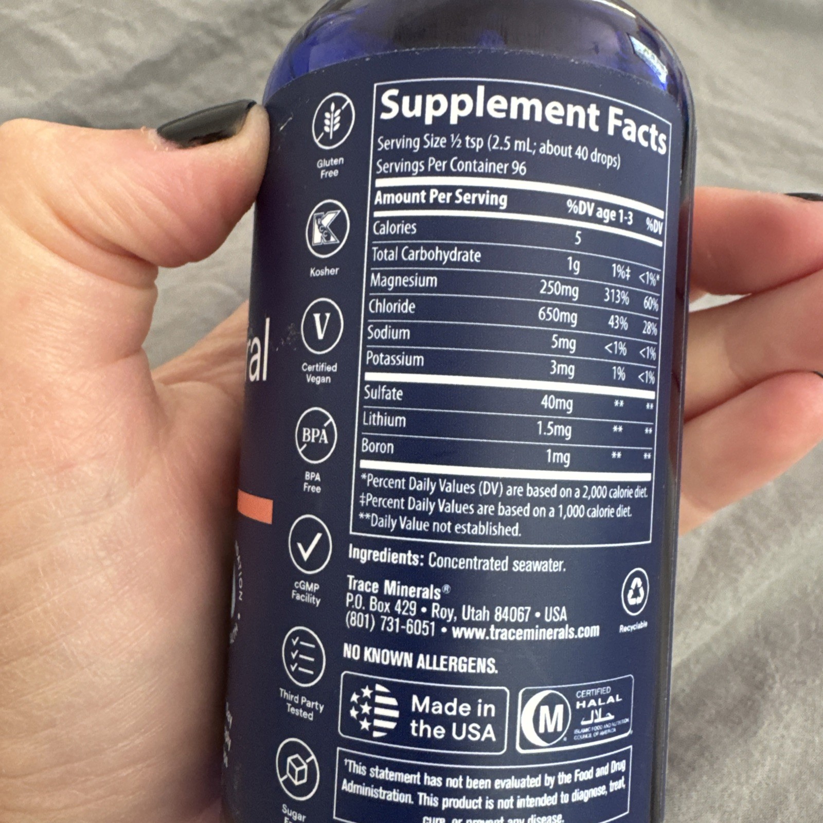 ConcenTrace Trace Mineral Drops | FULL Spectrum – 96 day supply 8 oz BRAND NEW
