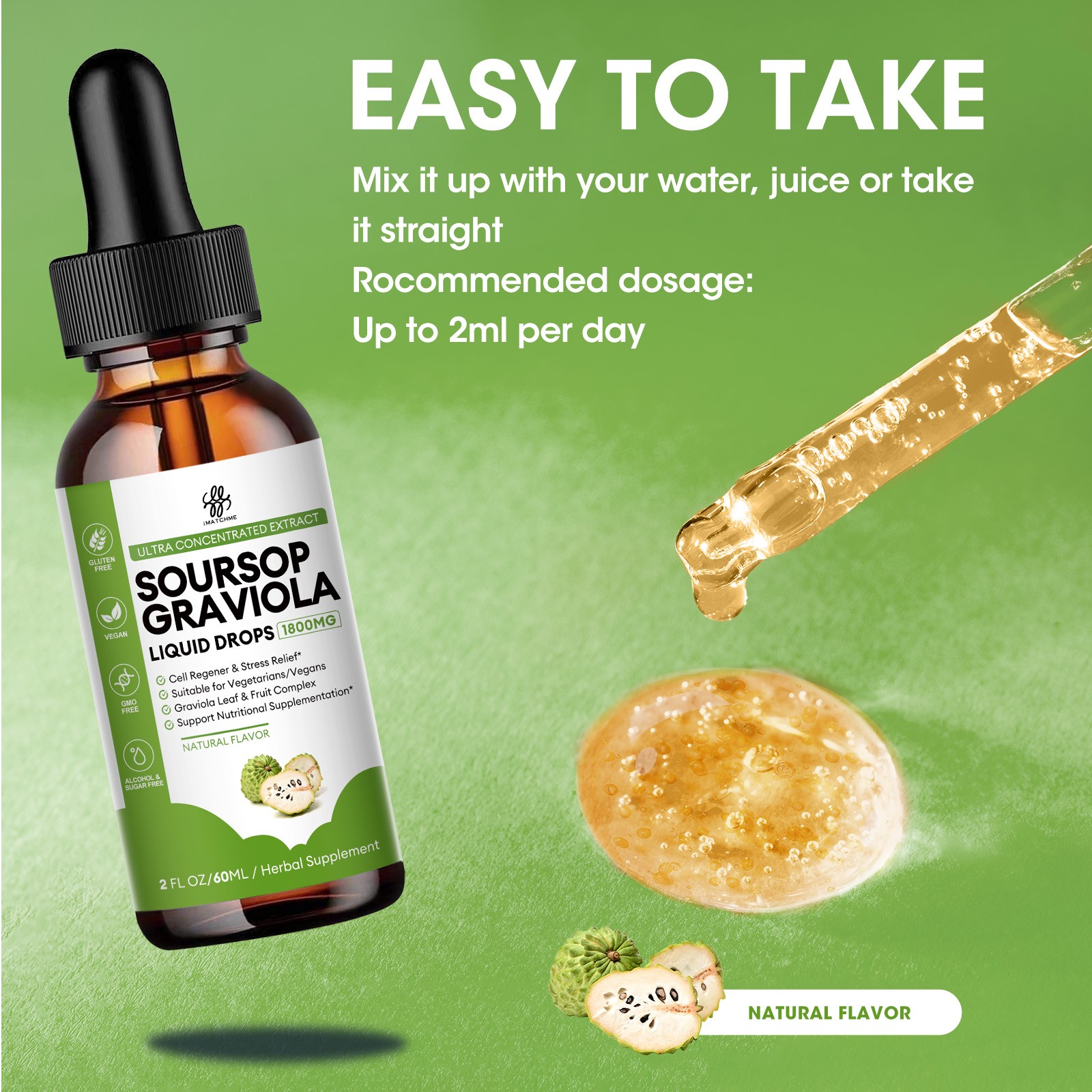 Soursop Bitters Liquid Drops with Sea Moss,,turmeric, Black Pepper 1Oz