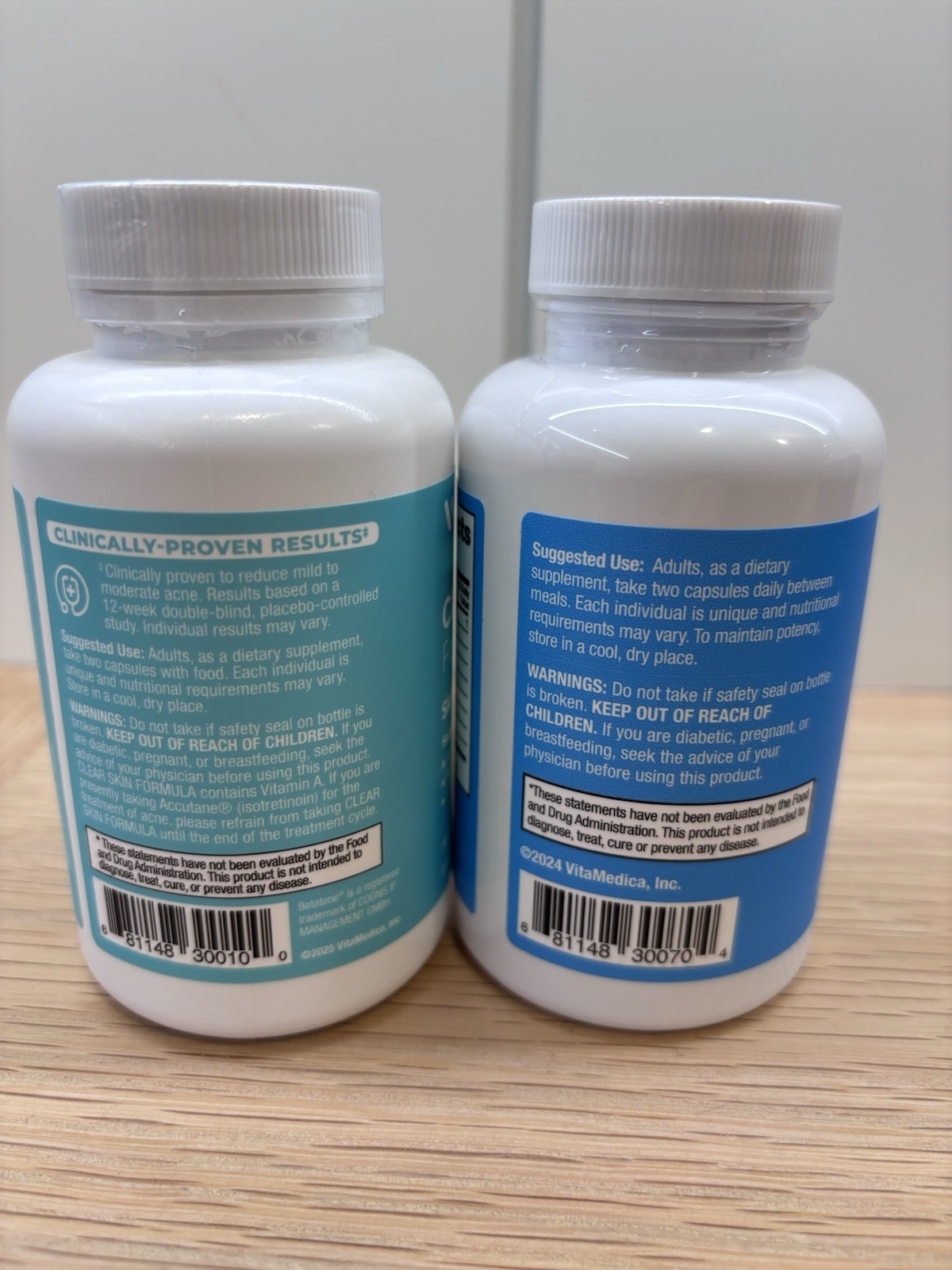 VitaMedica Clear Skin Formula Acne Nutraceutical + Probiotics Bundle