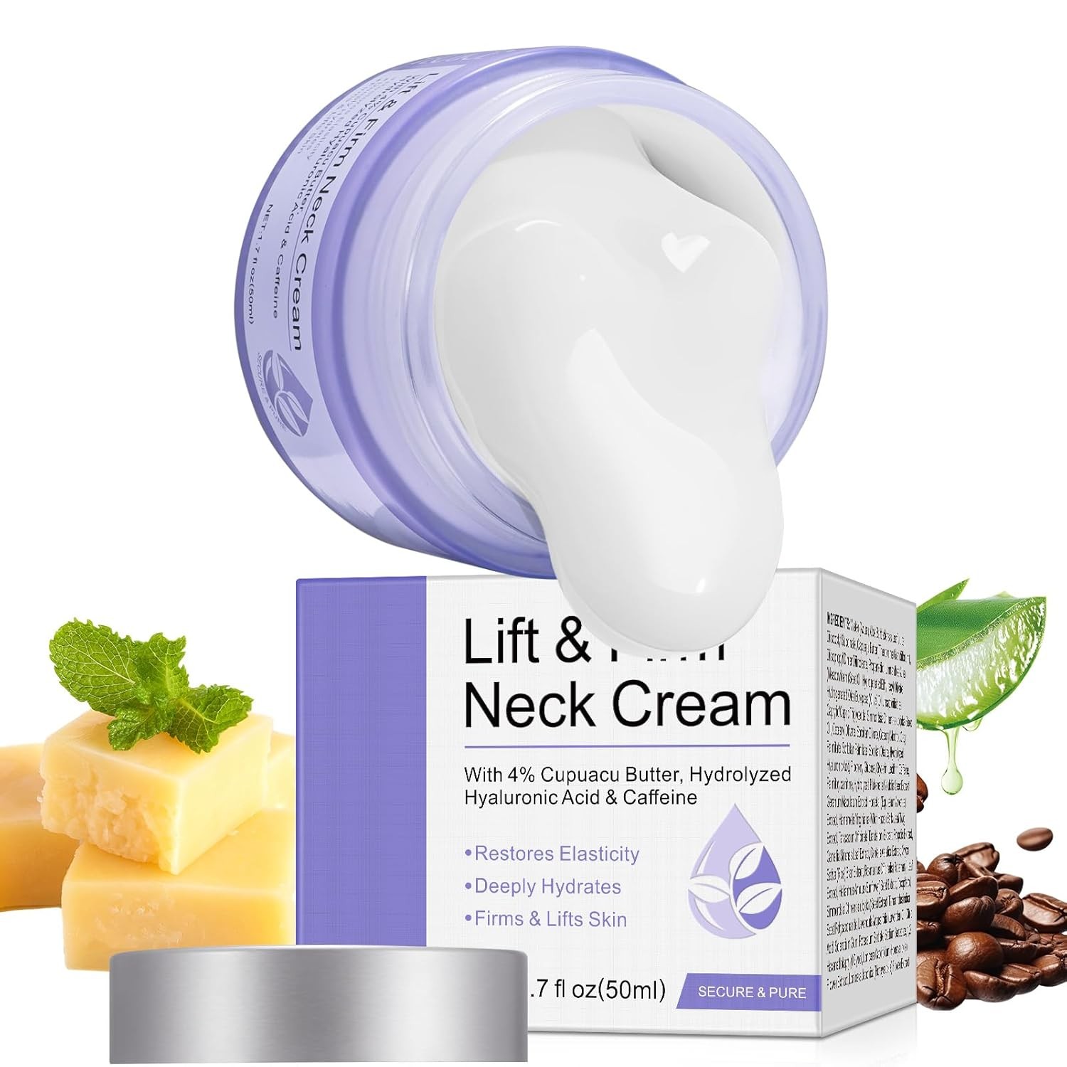 2024 New Pure Neck Firming Cream, Anti-Aging Tighten & Lift Neck Cream, Chest Ne