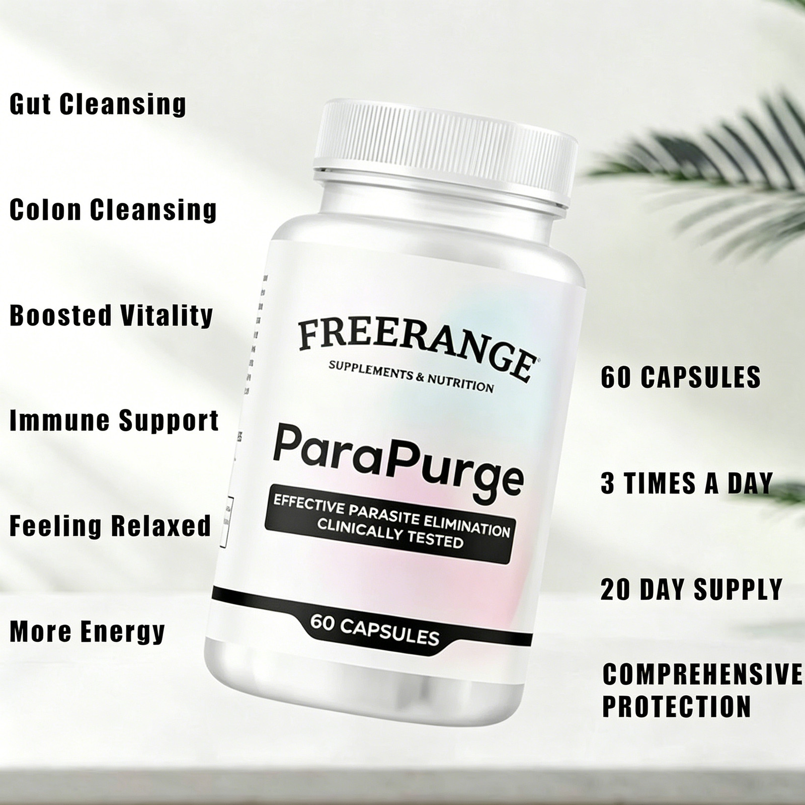 3 Pcs FreeRange ParaPurge Advanced Parasite Cleanser 180 Capsules Para Purge