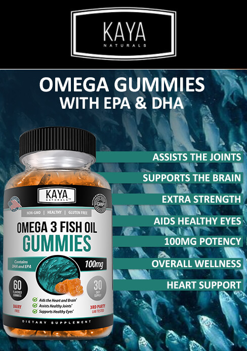 Omega 3 Gummies 60ct, Supports Joint Inflammation, Heart, Brain & Overall Health