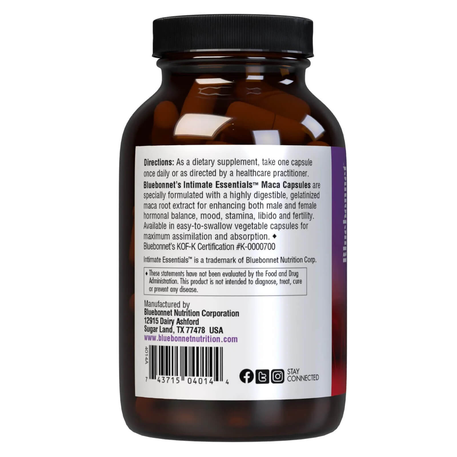 Bluebonnet Intimate Essenitals MACA 90 Veg Capsules