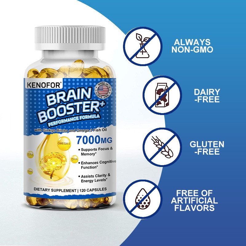 Kenofor Performance Formula with Ginkgo Biloba Omega 3 Fish Oil 30/60/120 Caps