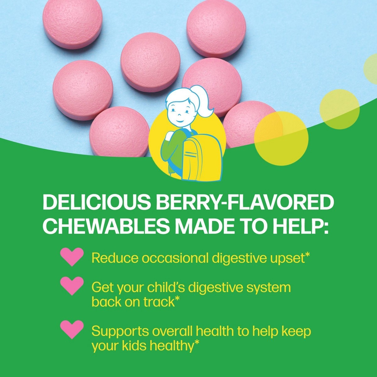 Culturelle Kids Daily Probiotic Chewable Tablets – Berry – 30ct