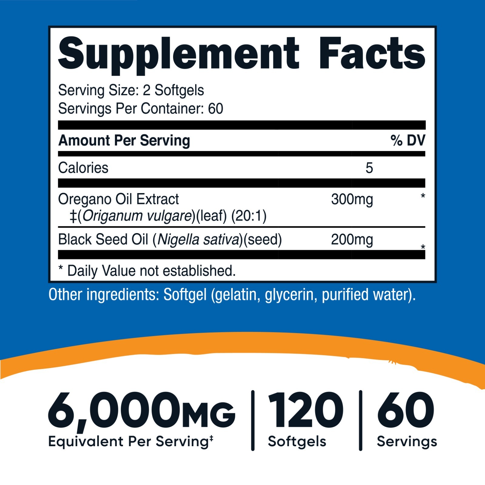 Nutricost Oregano Oil Supplement 120 Softgels for 60 Servings Per Bottle