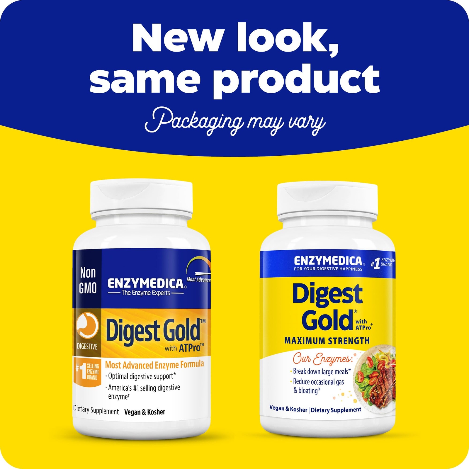 Digest Gold with ATPro 240 Count Vegan Digestive Enzyme Supplement for Bloating