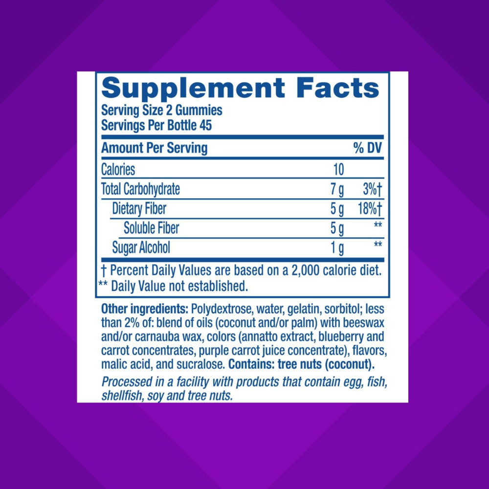 Vitafusion Fiber – Well Fiber Supplement Gummies – Fruit Flavors – 90ct