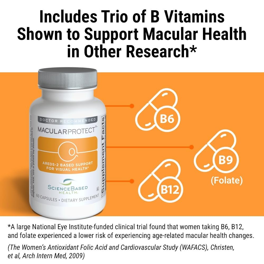 Eye Health Supplement – Lutein, Zeaxanthin, B Vitamins & Zinc – 60 Capsules for