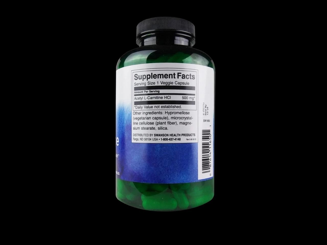 Swanson Premium Acetyl L-Carnitine Antioxidant Protection 500mg, 240 Veg Caps