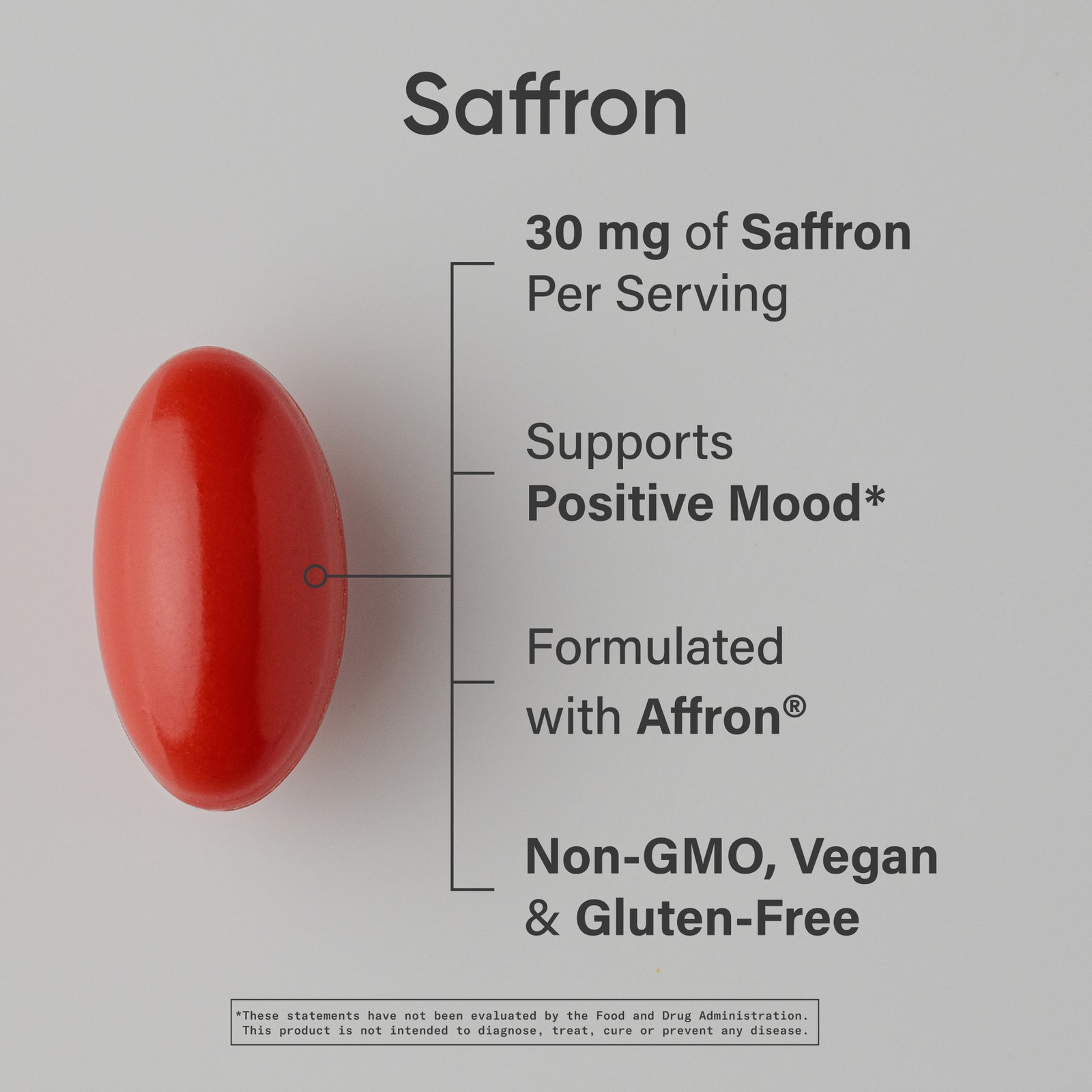 Pure Saffron Extract Supplement 30 mg – Mood & Stress Support 60 Veggie Softgels