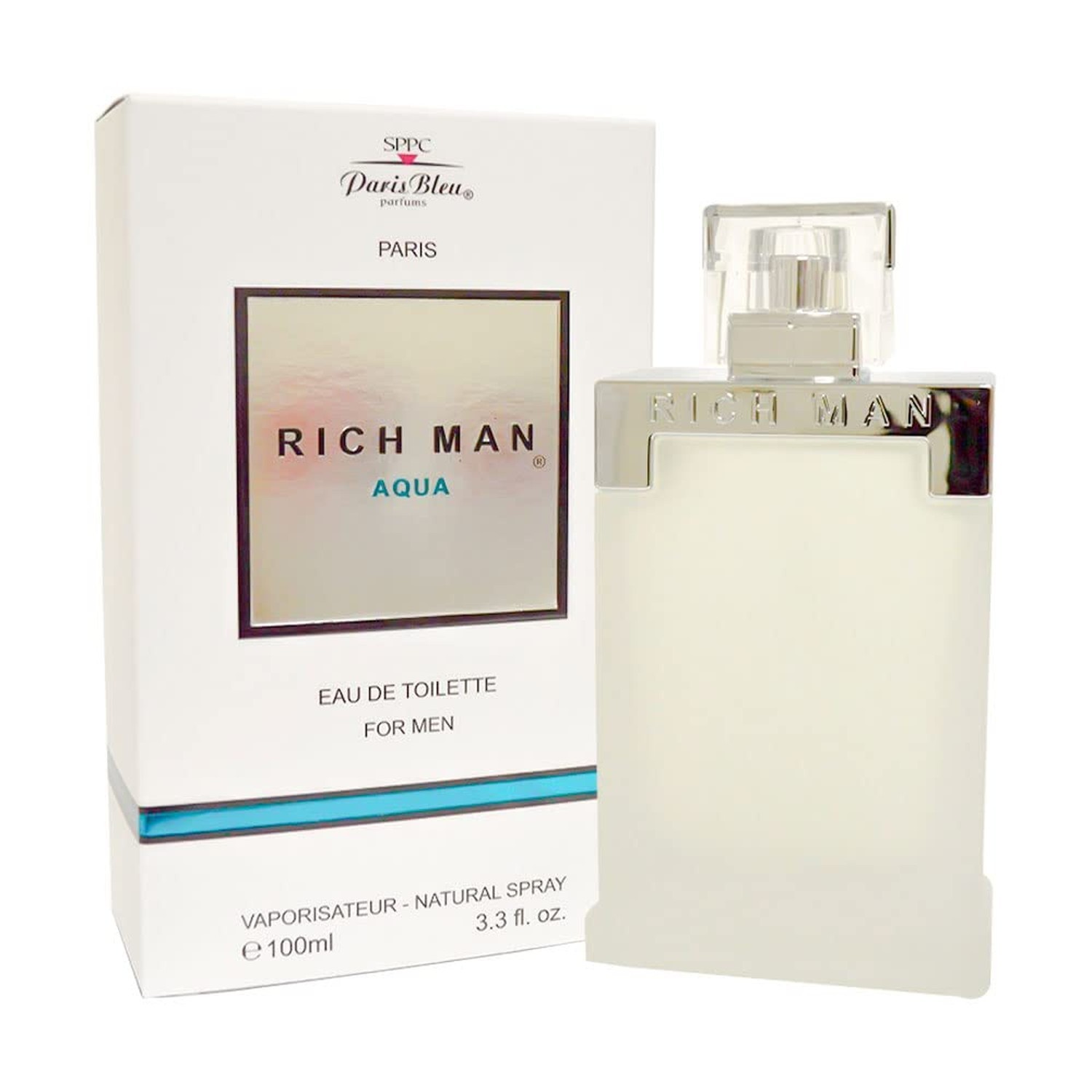 Rich Man Aqua 3.3 EDT 100 ml Men 3.3 Fl Oz (Pack of 1)