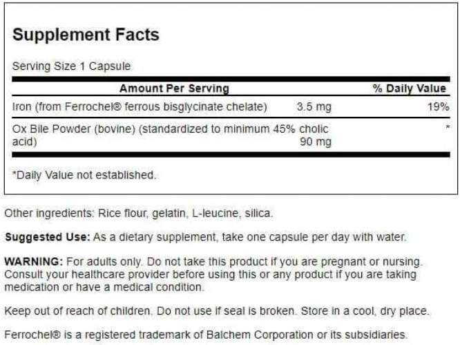 Swanson Ox Bile Supplement – 2 x 60 Caps
