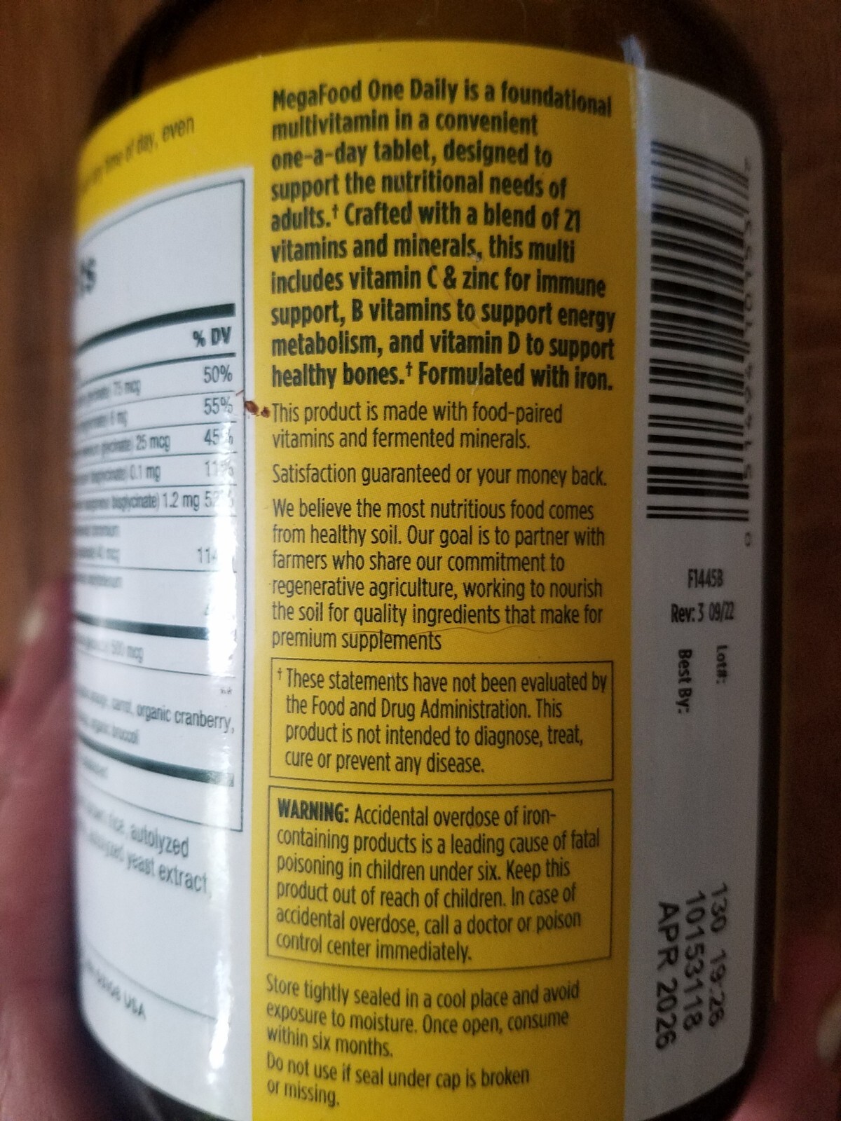 MegaFood One Daily 180 Tablets Optimal Health Multivitamin Fast Ship Exp.8/27