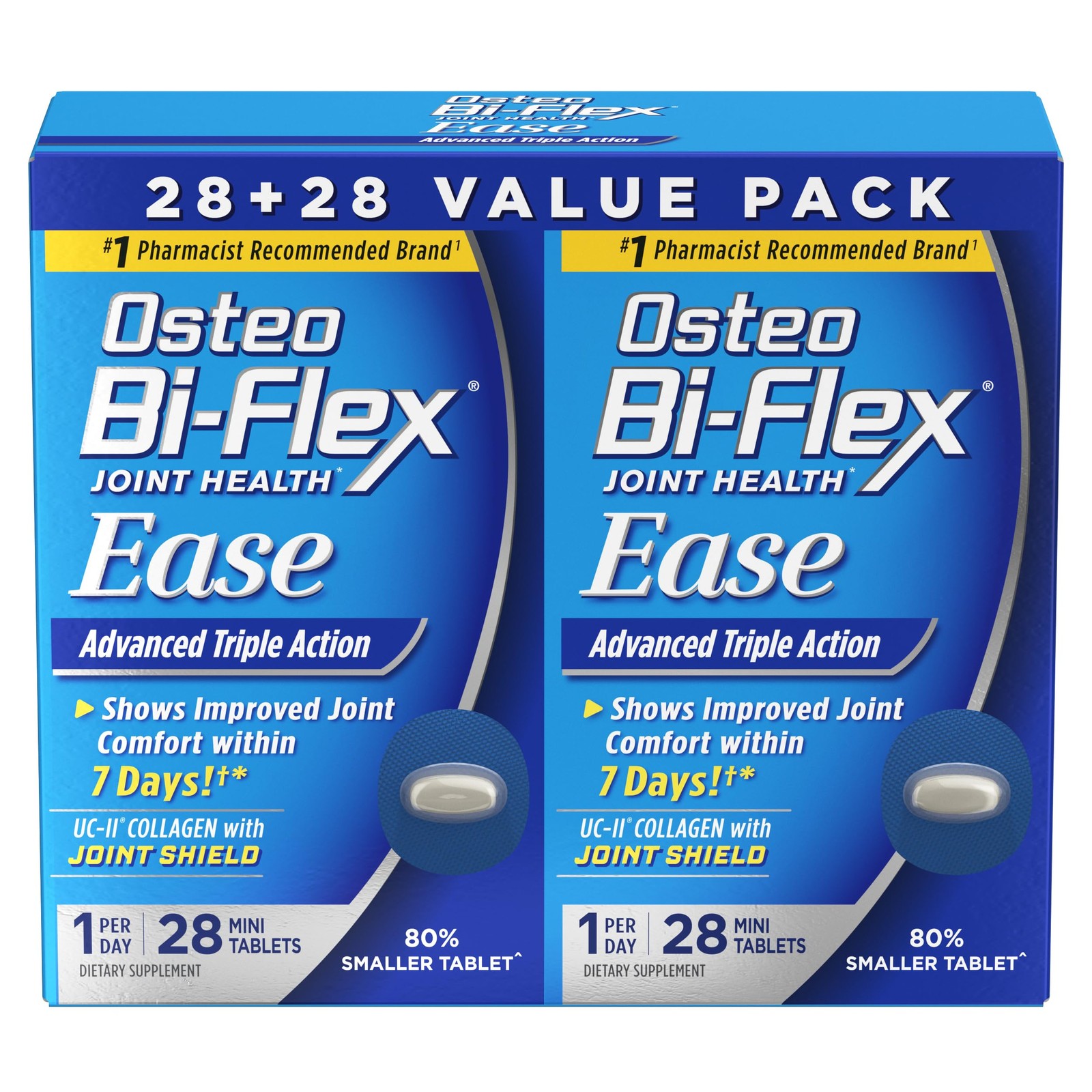 Osteo Bi-Flex Ease Mini Tablet Triple Action UC-II 28 Count (Pack of 2), N/a