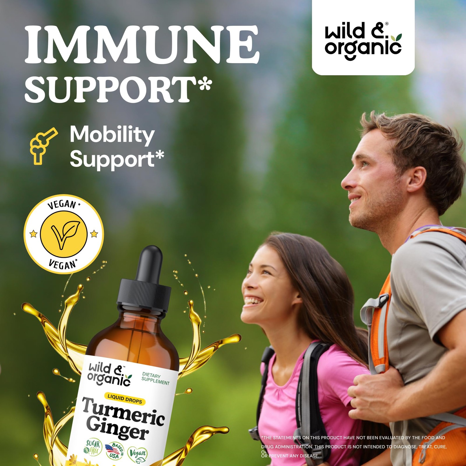 Wild & Organic Turmeric and Ginger Supplement – Movement & Immunity – 4 oz |
