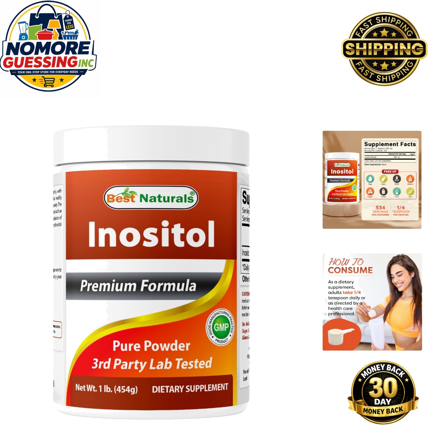 High-Purity Inositol Powder, 1Lb – Promotes Healthy Liver & Cell Function