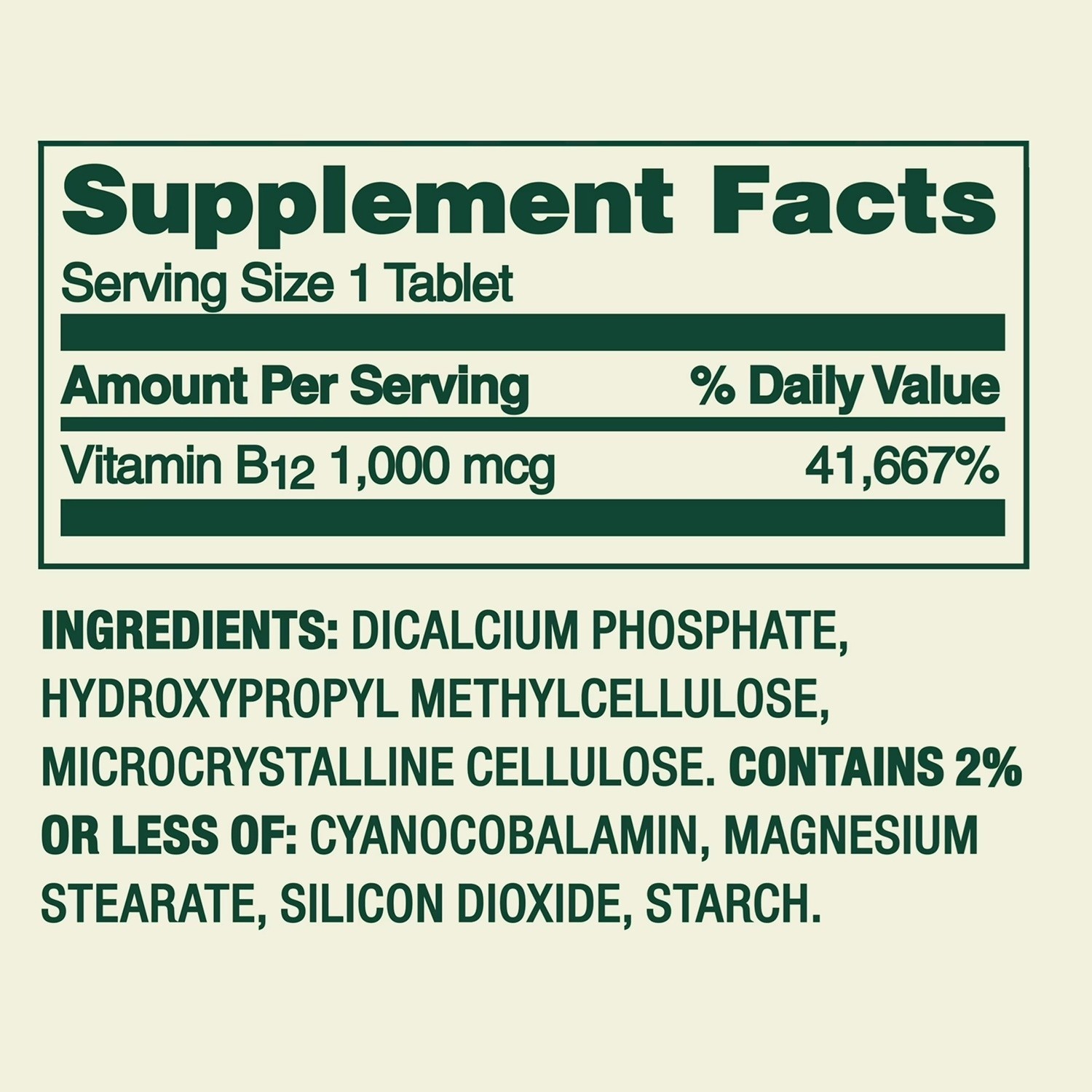 Vitamin B12 1000 Mcg Supports Heart Energy Metabolism Nervous System, 60 Tabs