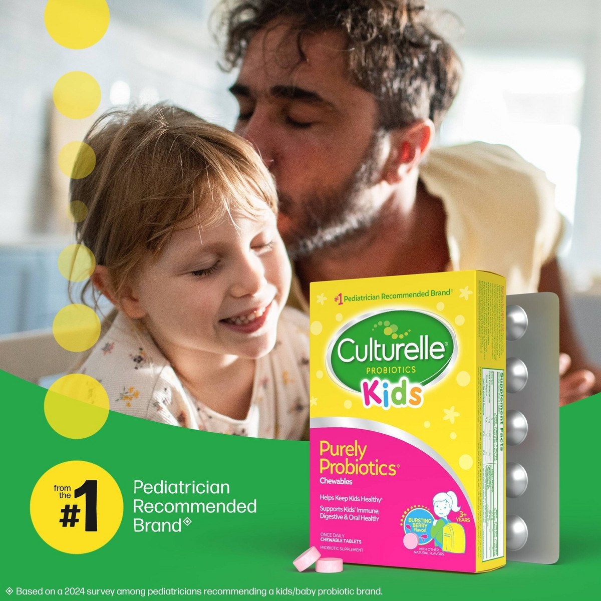 Culturelle Kids Daily Probiotic Chewable Tablets – Berry – 30ct