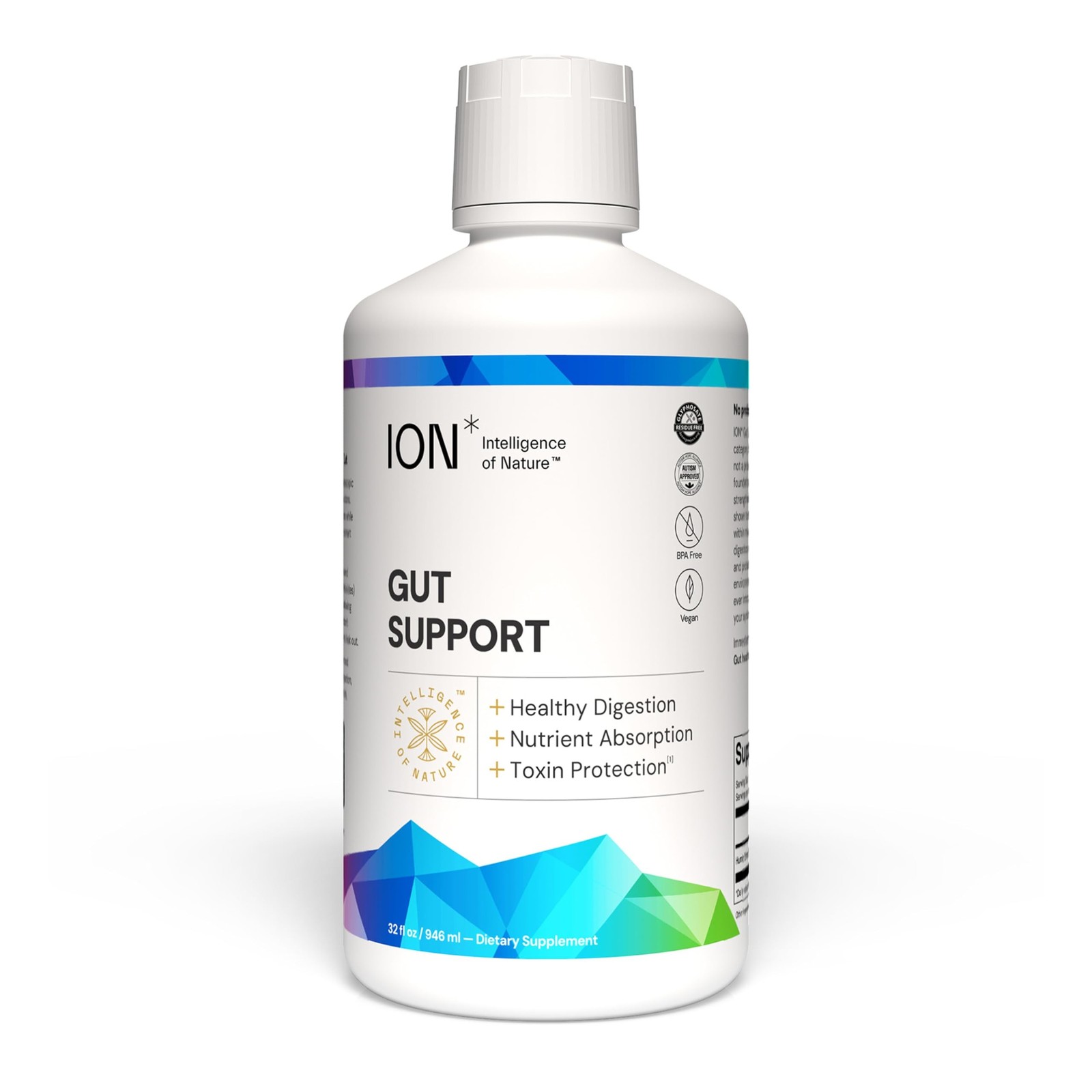 ION* Intelligence of Nature Gut Support Supplement, 32 Fl Oz (Pack of 1) | Li…