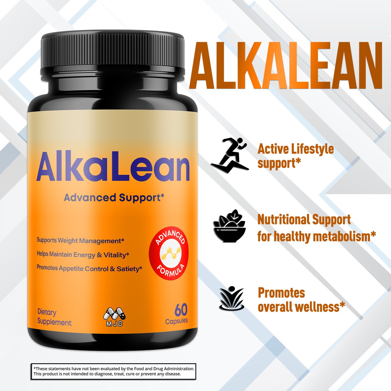 (1 Pack) Alkalean Advanced Weight Management Support Supplement 60 Capsules
