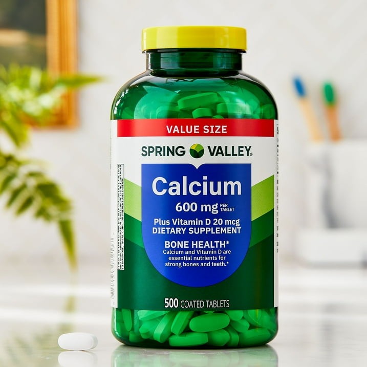 Spring Valley Calcium Plus Vitamin D Tablets 600 mg Bone Joint Health 500 Count