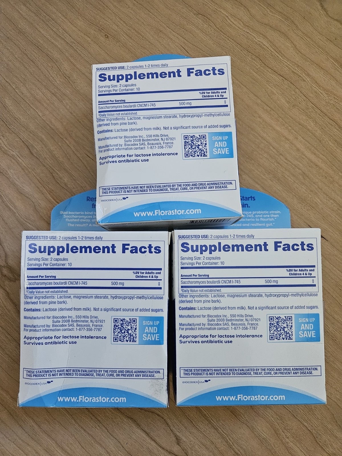 Lot Of 3 Florastor Dual Action Daily Probiotic Supplement 60 Total Caps 01/28