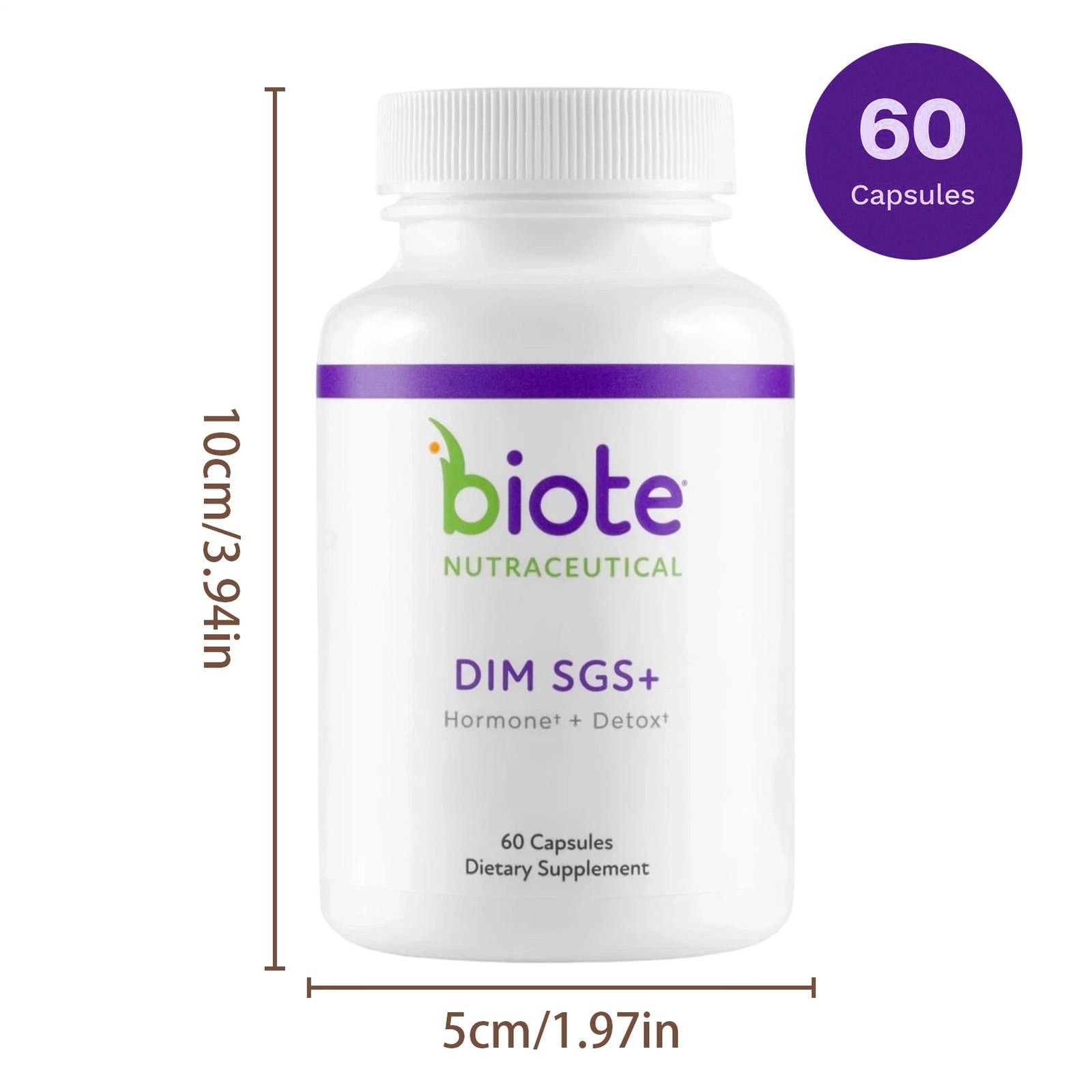 Nutraceutical Biote – DIM SGS + , + Detox Supplemen 60 Capsules ( 1 – 3 PACK )
