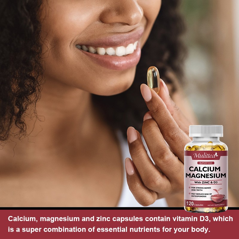 1-7XCalcium Magnesium Zinc &Vitamin D3 For Bone Health Muscle 120-840Capsule