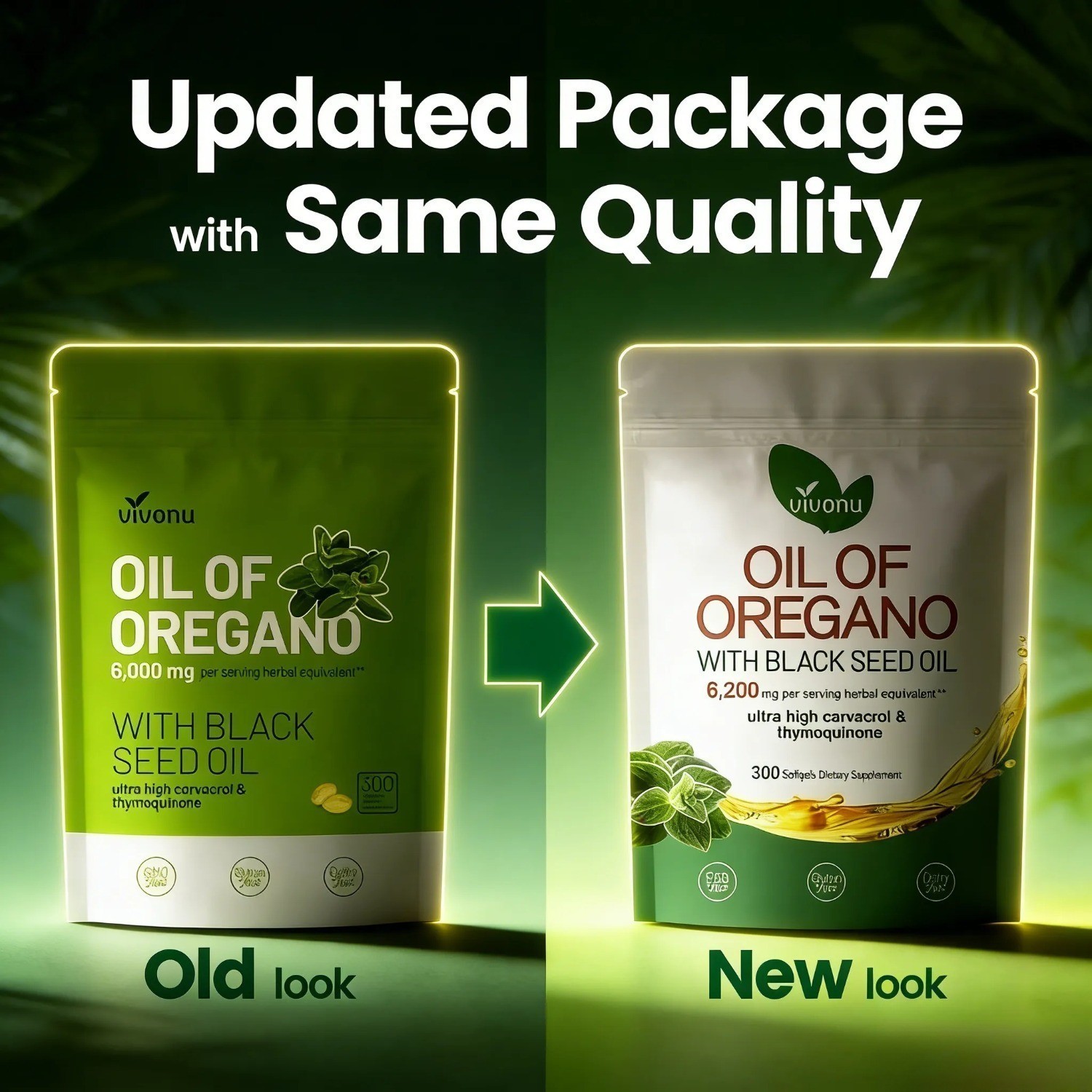 6200mg Powerful Synergy:Oregano Oil with Black Seed Oil.Immune Boosting Capsules