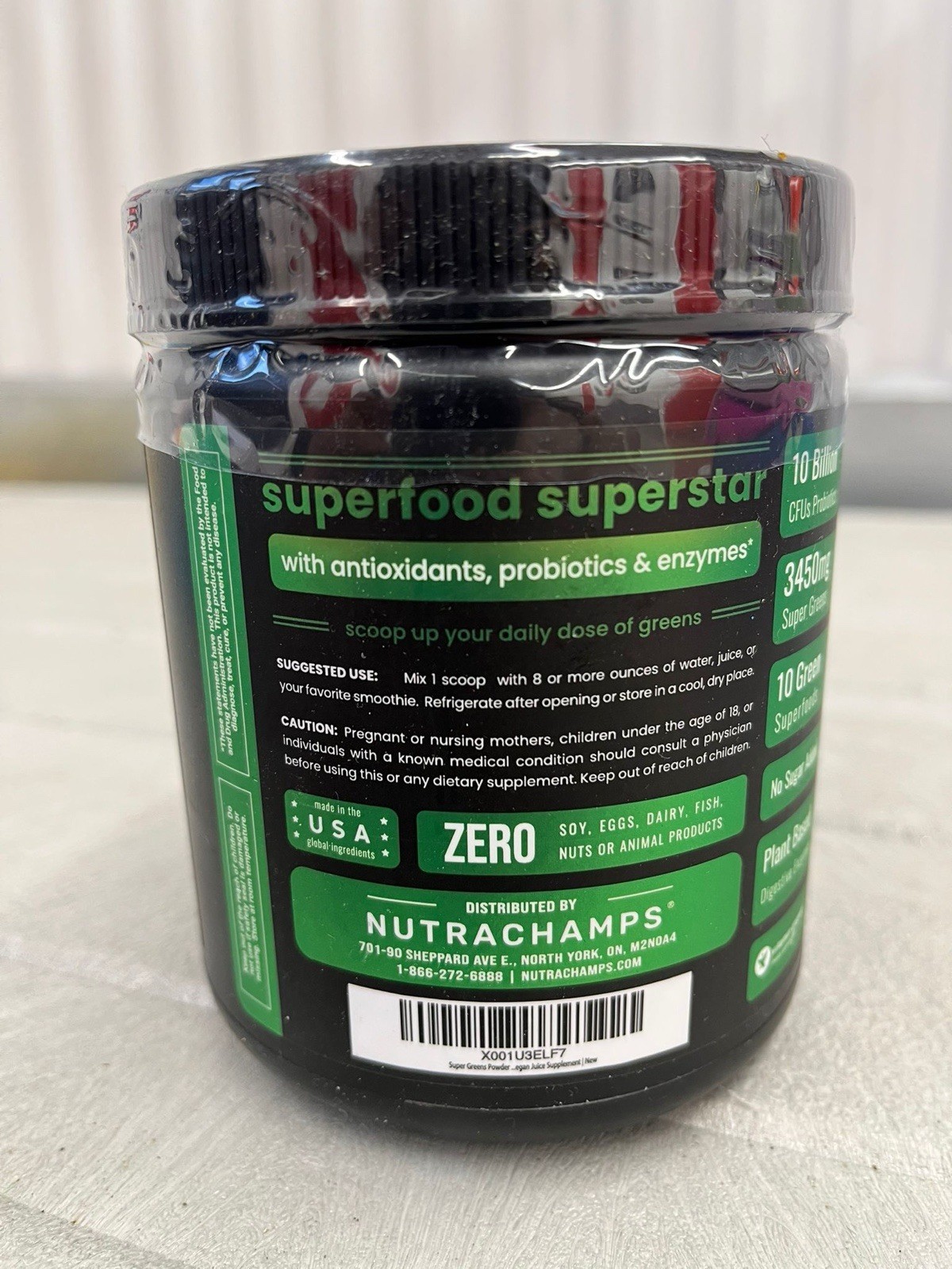 Nutra Champs Super Greens 9.1oz 30 Servings Berry Flavor