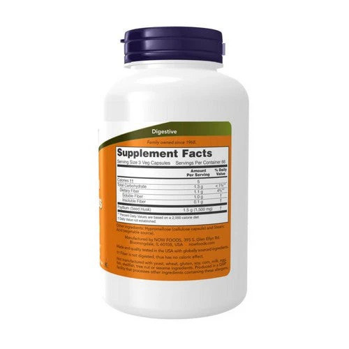 Psyllium Husk 500 mg 200 Caps By Now Foods