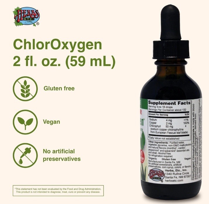ChlorOxygen Chlorophyll Concentrate 2 oz. Exp 4/28. Lot Of 2