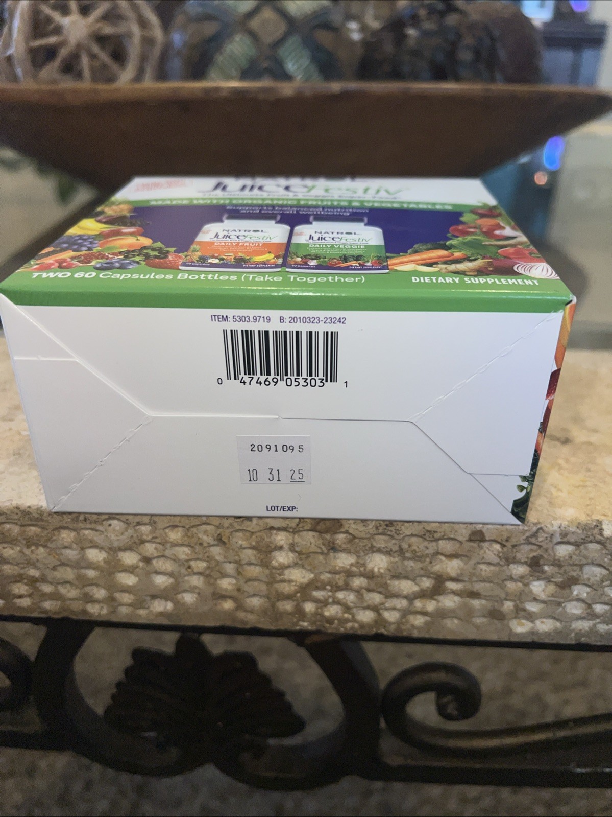 Natrol JuiceFestiv 2 Bottles 60 Capsules Each Egg-Free, Fish Free Exp 10/2025