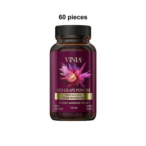 VINIA Resveratrol Piceid Supplement Flow 60ct Increases Non-GMO, Blood
