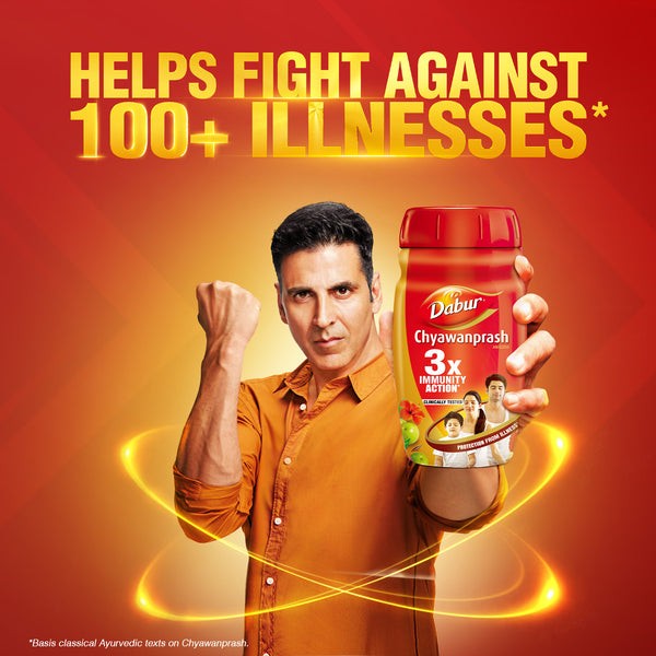 Dabur Chyawanprash 3X Immunity Action Ayurvedic Health Supplement Family Pack 2k