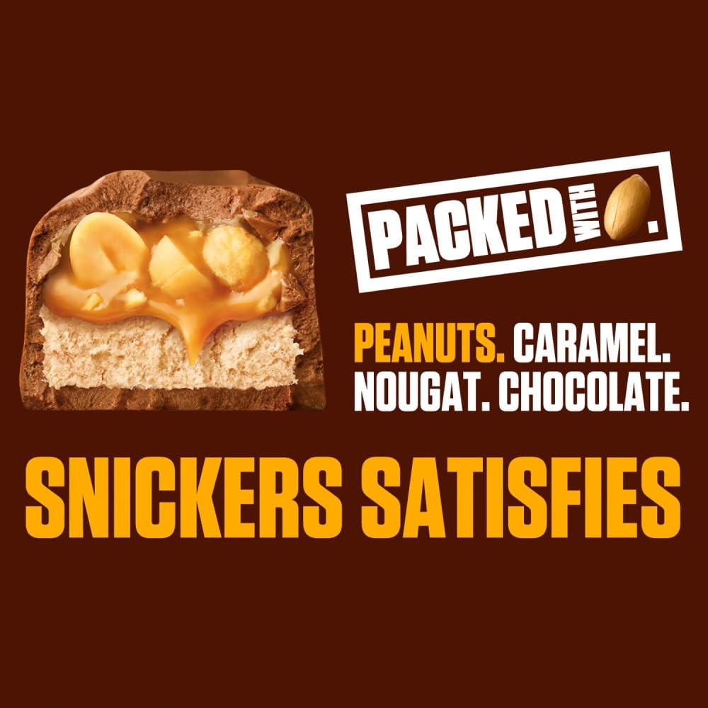 SNICKERS Candy Milk Chocolate Bars, Share Size 3.29 Ounce (Pack of 24), brown