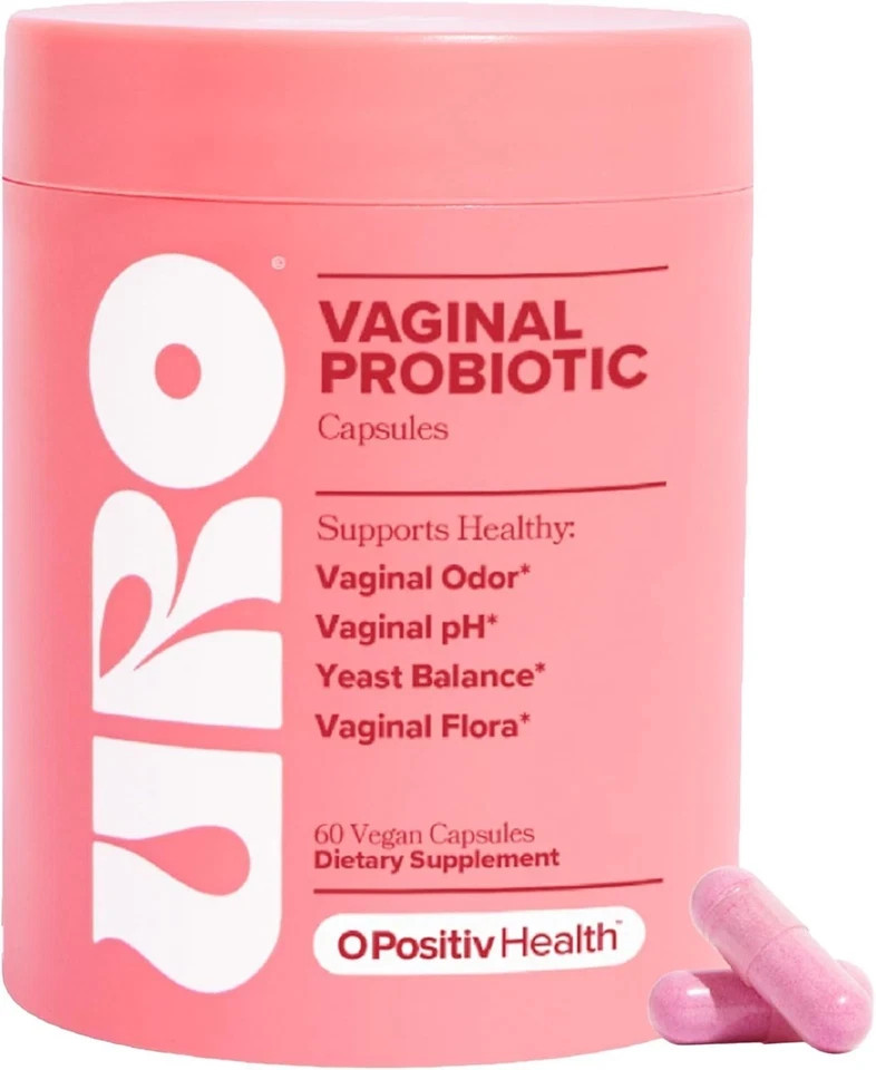 URO O Positiv Vaginal Probiotics for Women pH Balance with Prebiotics 60 Count