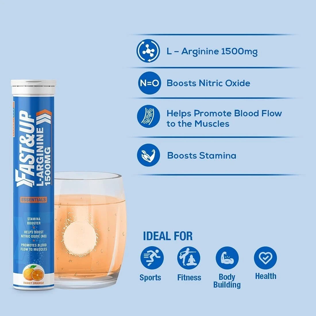 FAST&UP L-Arginine Essentials 1500 mg – 20 Effervescent Tablets v629