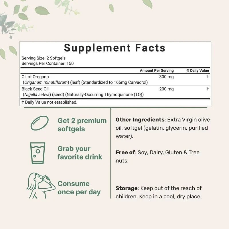 Micro Ingredients Black Seed Oil 6,000mg with Oil of Oregano, 300 Softgels