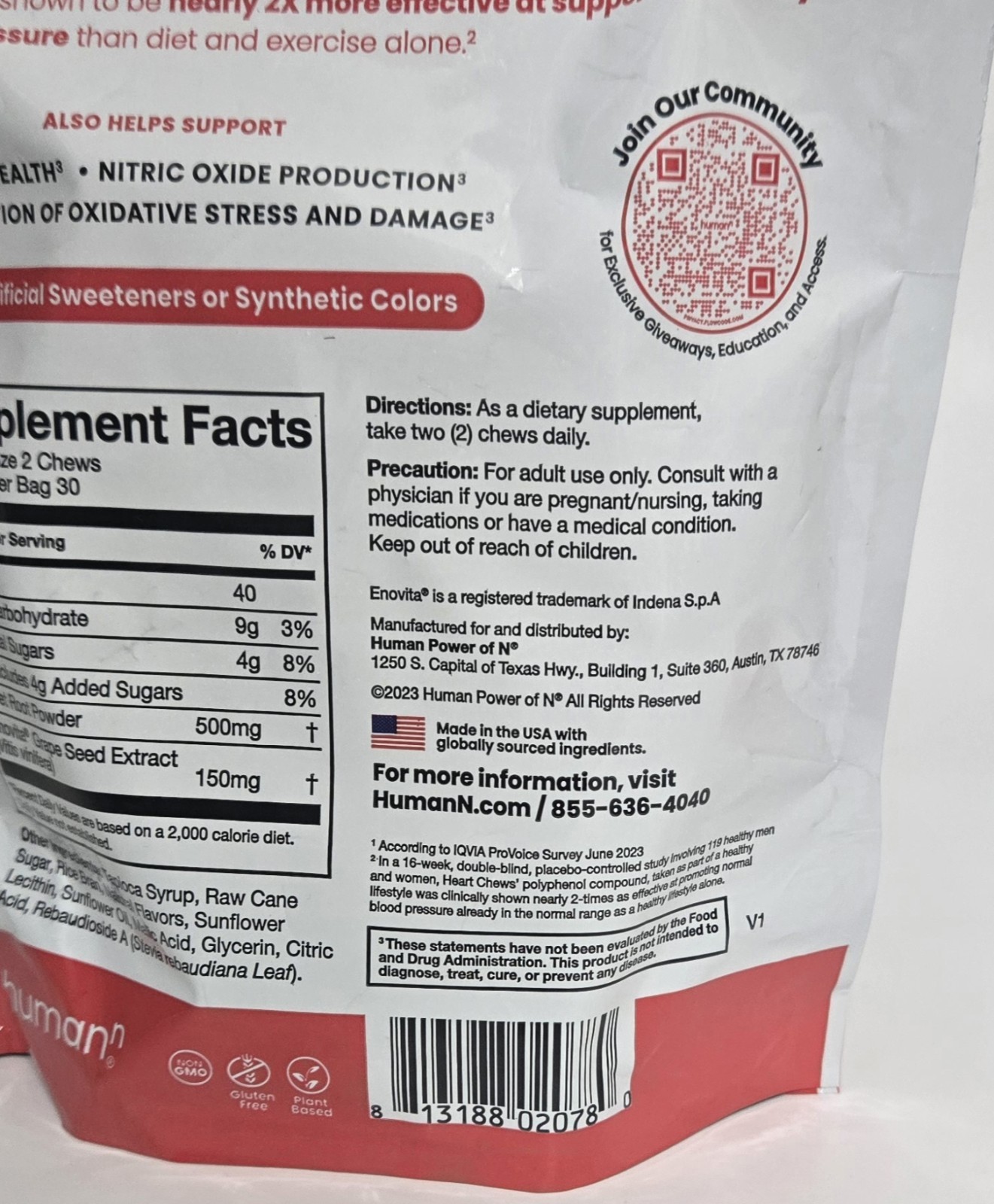 Humann Super Beets Heart Chews Pomegranate Berry Lot of 2 – 60 Per Bag/120 Total