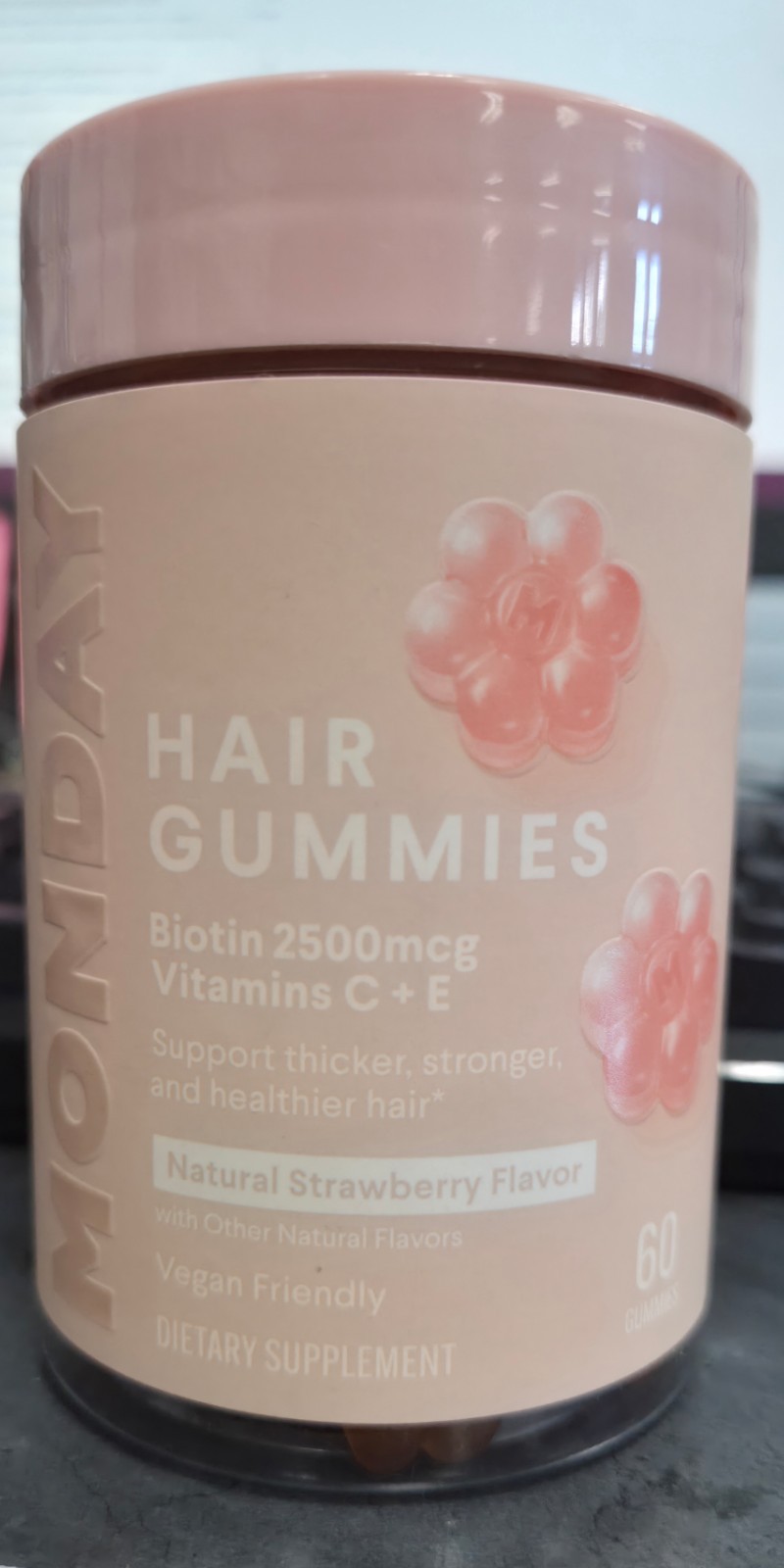 NEW AND SEALED Monday Hair Gummies 60 Gummies (07/2026)